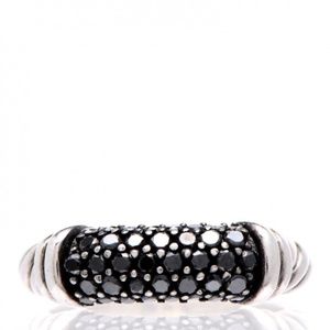 DAVID YURMAN sterling silver black diamond ring